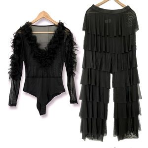 Brand new Meshed bodysuit and pants sets